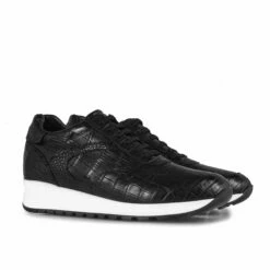 State Street - Elevator Sneakers In Crocodile Leather From 2.4 To 3.1 Inches