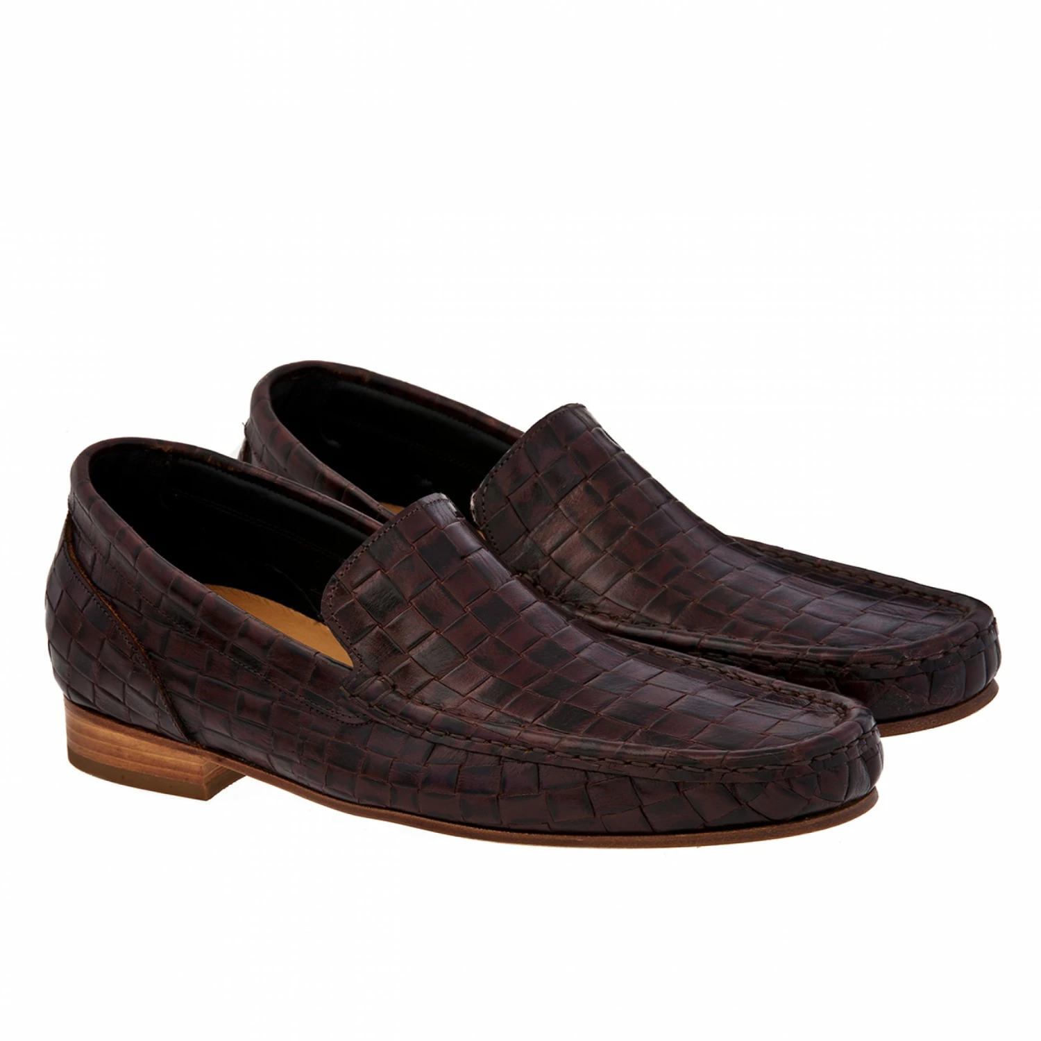 Manama - Elevator Loafers In Woven Pattern Leather Up To 2.6 Inches 4 Manama - Elevator Loafers In Woven Pattern Leather Up To 2.6 Inches - Image 2