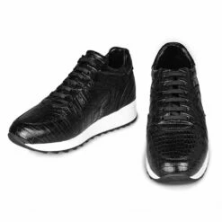 State Street - Elevator Sneakers In Crocodile Leather From 2.4 To 3.1 Inches -Deals Guidomaggi Store 6 6