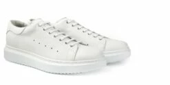 Biarritz - Elevator Sneakers In Full Grain Leather From 2.4 To 3.1 Inches