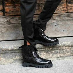 Sloane Square - Elevator Boots In Patent Leather From 2.4 To 4 Inches -Deals Guidomaggi Store boots sloan square