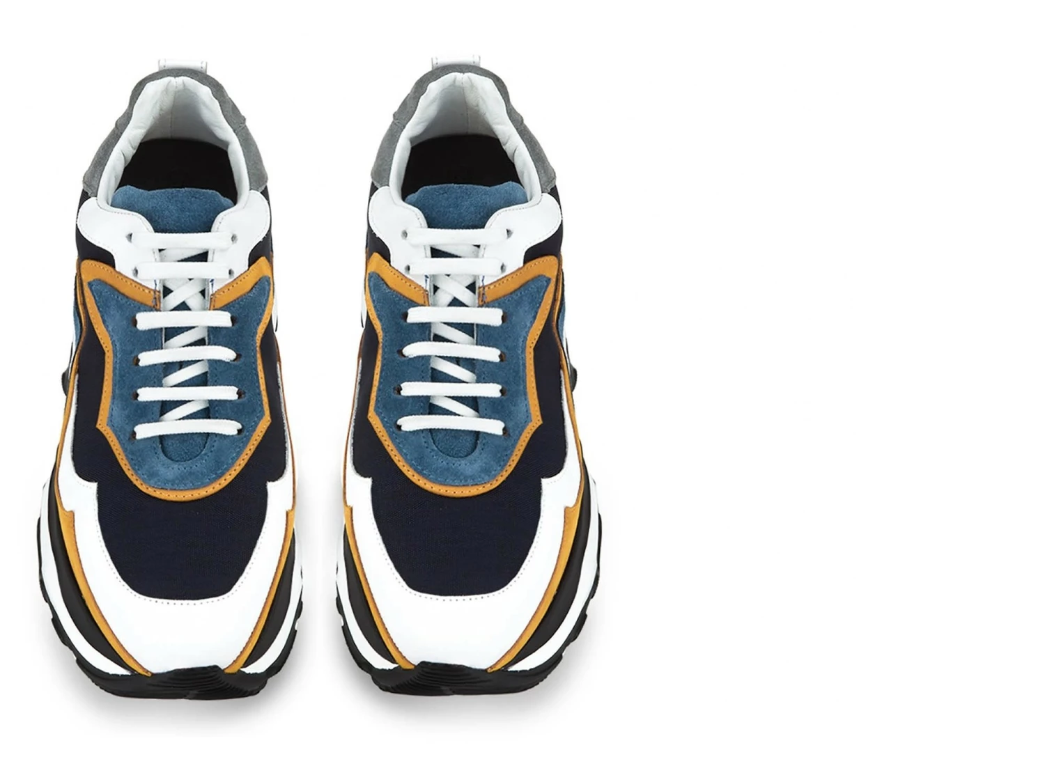 Giant Piranha - Elevator Sneakers In Leather/fabric Mix From 2.4 To 4.3 Inches 6 Giant Piranha - Elevator Sneakers In Leather/fabric Mix From 2.4 To 4.3 Inches - Image 4