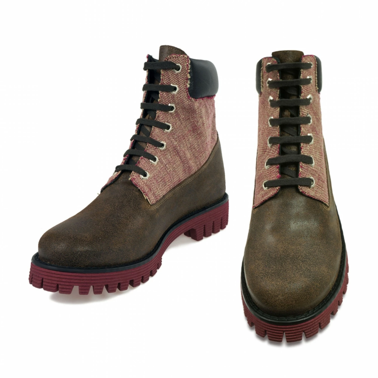 Drenthe - Elevator Boots In Leather/fabric Mix From 2.4 To 4 Inches 3 Drenthe - Elevator Boots In Leather/fabric Mix From 2.4 To 4 Inches