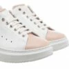 Pink Beach - Elevator Sneakers In Full Grain Leather From 2.4 To 3.1 Inches -Deals Guidomaggi Store elevated sneakers 5 2