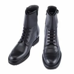 Biker - Elevator Boots In Full Grain Leather From 2.4 To 4 Inches
