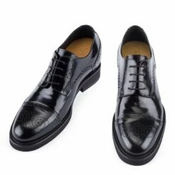 Toscana - Elevator Shoes In Brushed Leather From 2.4 To 3.1 Inches -Deals Guidomaggi Store elevator shoes76