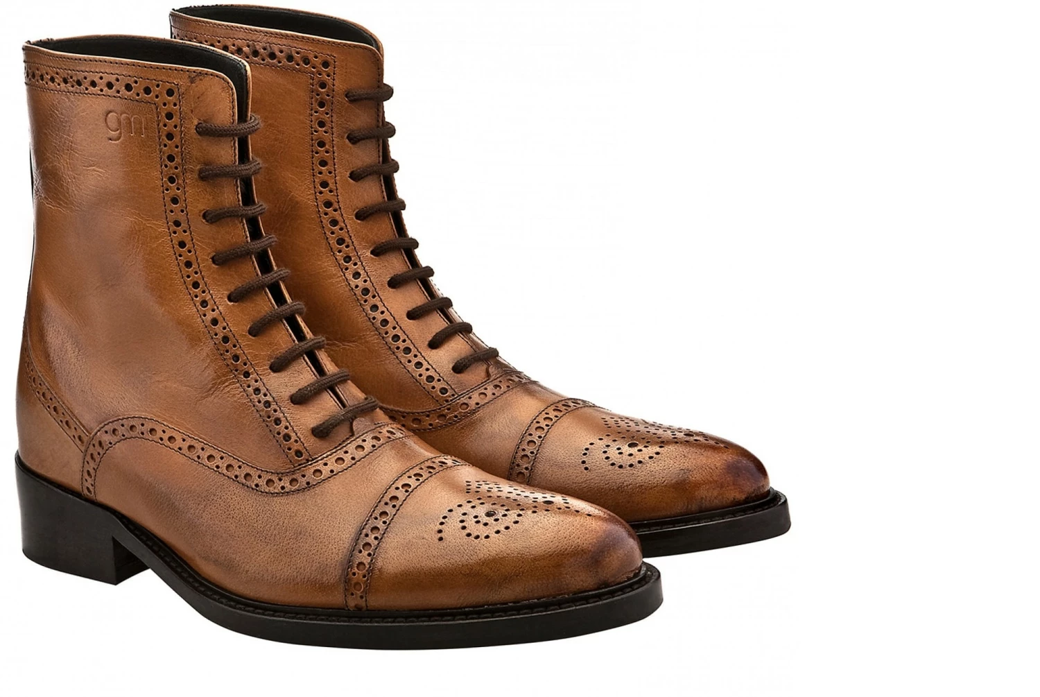 Cognac - Elevator Boots In Full Grain Leather From 2.4 To 4 Inches 3 Cognac - Elevator Boots In Full Grain Leather From 2.4 To 4 Inches