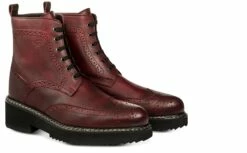 Bordeaux - Elevator Boots In Full Grain Leather From 4 To 6 Inches