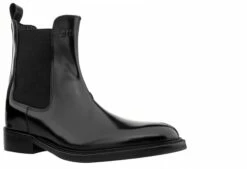 Chelsea Black W - Elevator Boots In Brushed Leather From 2.4 To 3.1 Inches