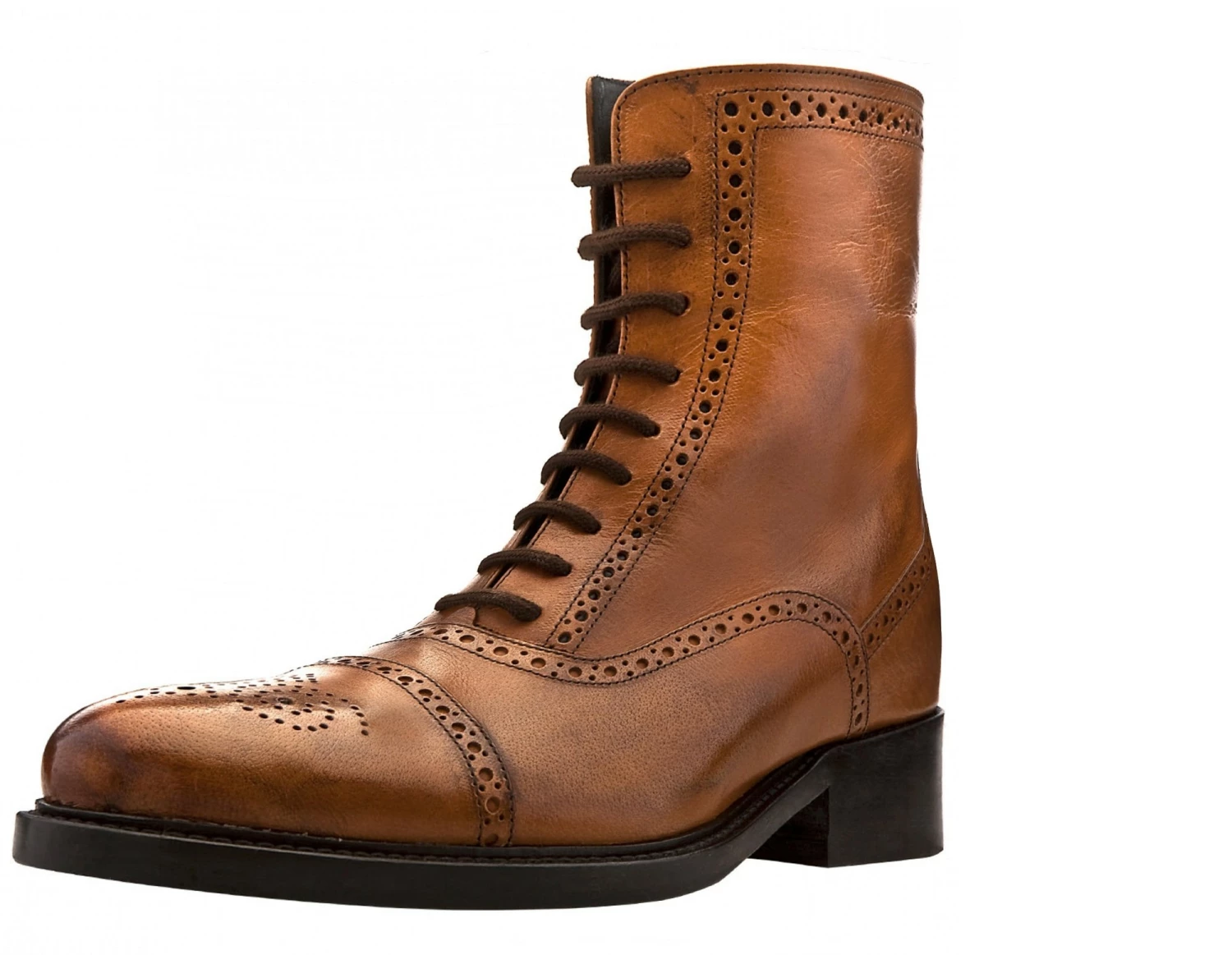 Cognac - Elevator Boots In Full Grain Leather From 2.4 To 4 Inches 5 Cognac - Elevator Boots In Full Grain Leather From 2.4 To 4 Inches - Image 3