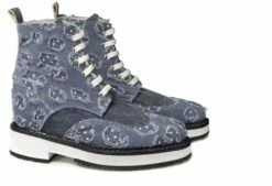 Blue Jeans - Elevator Boots In Fabric From 4 To 6 Inches