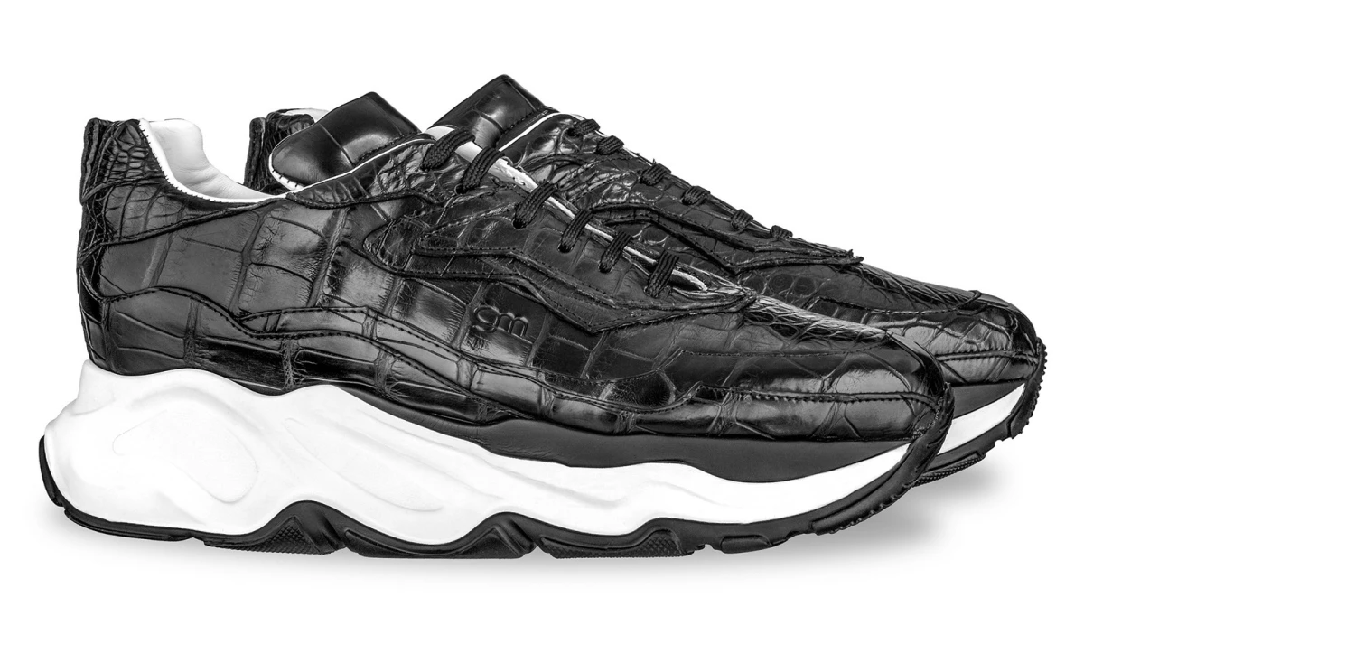 Giant Croco - Elevator Sneakers In Crocodile Leather From 2.4 To 4.3 Inches 3 Giant Croco - Elevator Sneakers In Crocodile Leather From 2.4 To 4.3 Inches