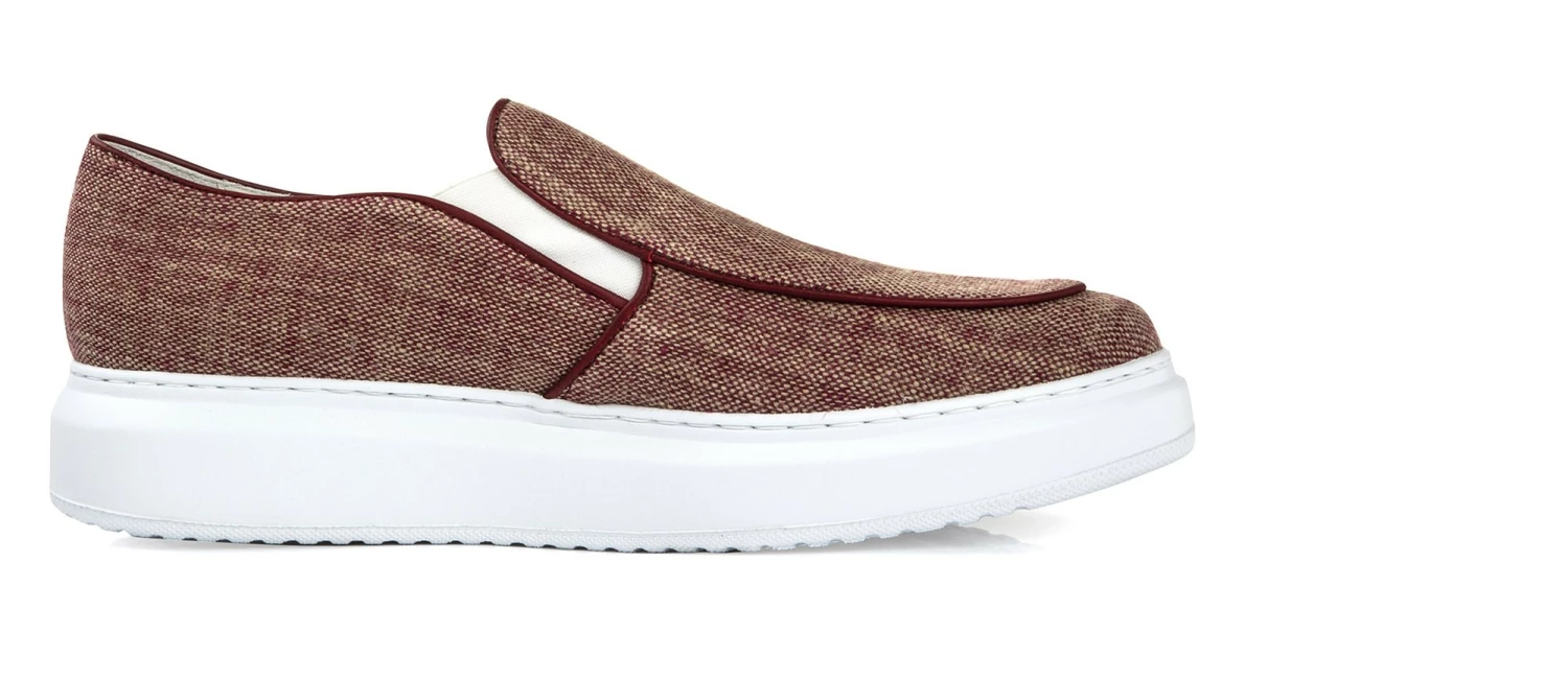 Fuego - Elevator Slip-Ons In Leather/fabric Mix Up To 2.4 Inches 4 Fuego - Elevator Slip-Ons In Leather/fabric Mix Up To 2.4 Inches - Image 2