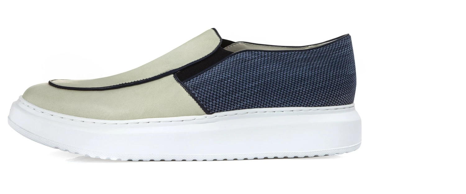 Aire - Elevator Slip-Ons In Leather/fabric Mix Up To 2.4 Inches 5 Aire - Elevator Slip-Ons In Leather/fabric Mix Up To 2.4 Inches - Image 3