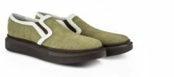 Agarthi - Elevator Slip-Ons In Leather/fabric Mix Up To 2.4 Inches