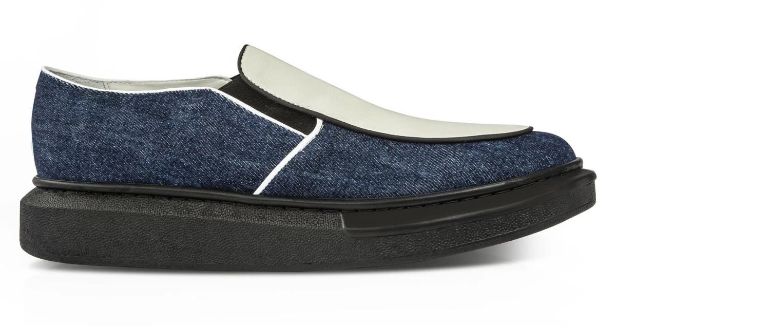 El Dorado - Elevator Slip-Ons In Leather/fabric Mix Up To 2.4 Inches 4 El Dorado - Elevator Slip-Ons In Leather/fabric Mix Up To 2.4 Inches - Image 2