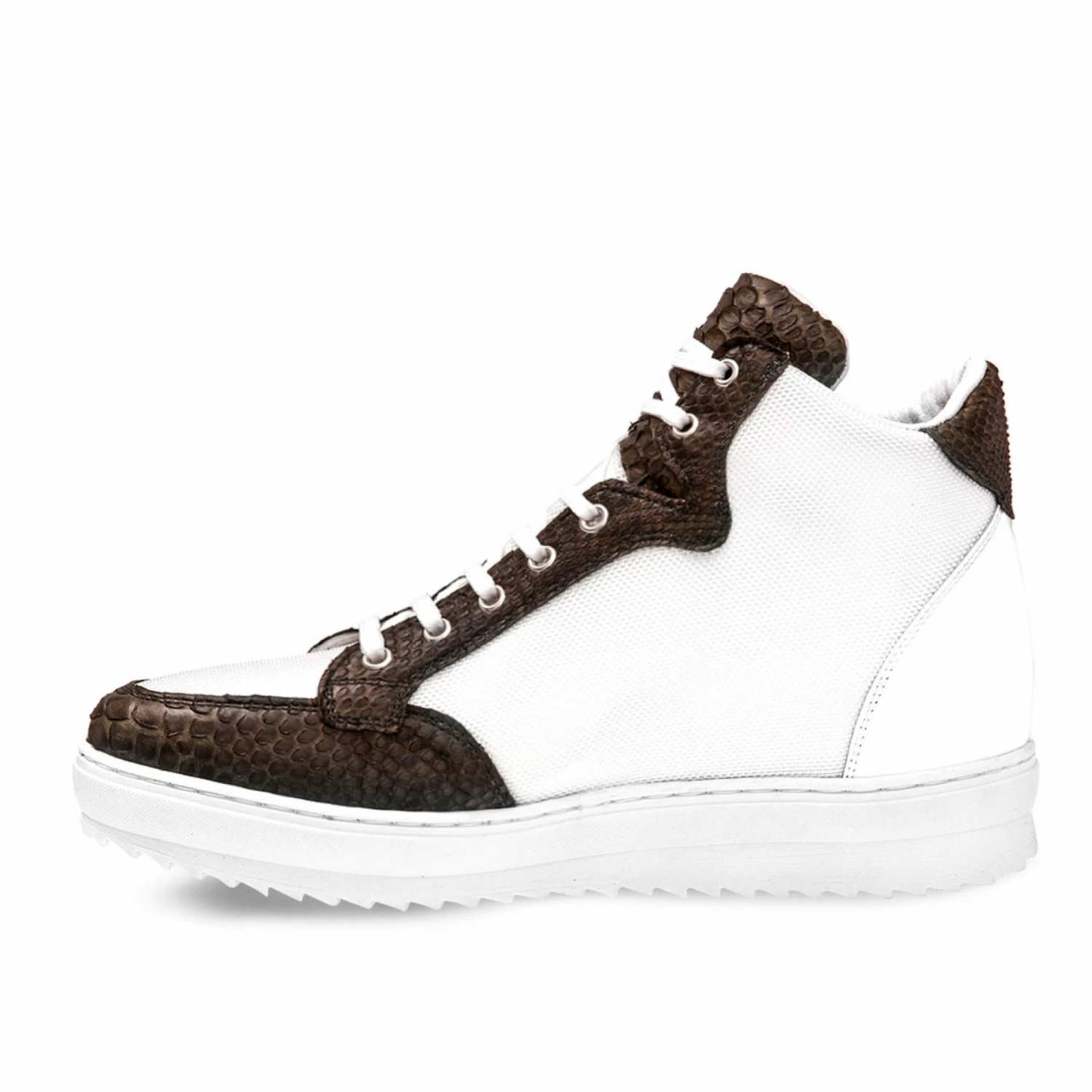 Sri Lanka - Elevator Sneakers In Leather/fabric Mix From 2.4 To 4 Inches 5 Sri Lanka - Elevator Sneakers In Leather/fabric Mix From 2.4 To 4 Inches - Image 3