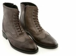 Dallas - Elevator Boots In Leather/fabric Mix From 2.4 To 4 Inches