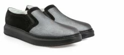 Incheon - Elevator Slip-Ons In Leather/fabric Mix Up To 6 Cm