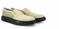 Tierra - Elevator Slip-Ons In Leather/fabric Mix Up To 2.4 Inches