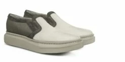 Avalon - Elevator Slip-Ons In Leather/fabric Mix Up To 2.4 Inches