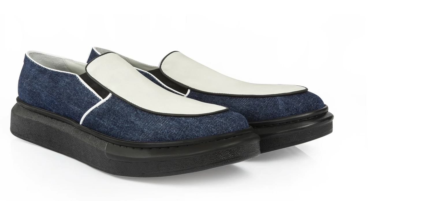 El Dorado - Elevator Slip-Ons In Leather/fabric Mix Up To 2.4 Inches 3 El Dorado - Elevator Slip-Ons In Leather/fabric Mix Up To 2.4 Inches