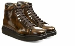 Juneau - Elevator Sneakers In Brushed Leather From 2.4 To 3.1 Inches
