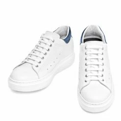 Wimbledon - Elevator Sneakers In Full Grain Leather From 2.4 To 3.1 Inches