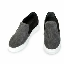 Black Sea - Elevator Slip-Ons In Leather/fabric Mix Up To 2.6 Inches