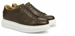Paestum - Elevator Sneakers In Full Grain Leather From 2.4 To 3.1 Inches