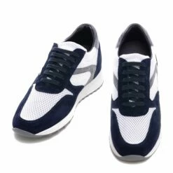 Corfu - Elevator Sneakers In Leather/fabric Mix From 2.4 To 3.1 Inches