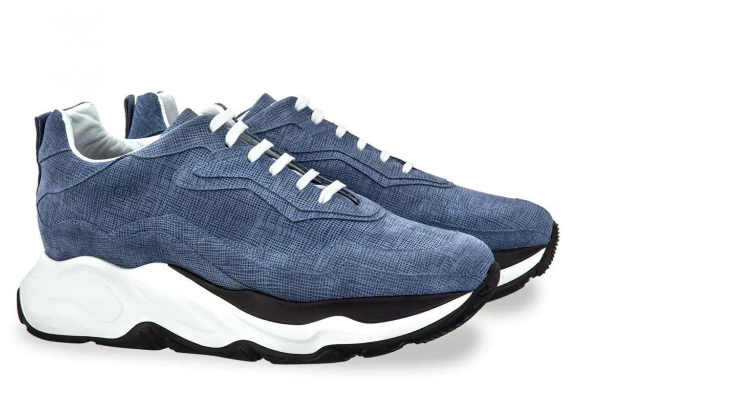 Giant Blue Epi - Elevator Sneakers In Full Grain Leather From 2.4 To 4.3 Inches 3 Giant Blue Epi - Elevator Sneakers In Full Grain Leather From 2.4 To 4.3 Inches