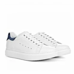 Wimbledon - Elevator Sneakers In Full Grain Leather From 2.4 To 3.1 Inches -Deals Guidomaggi Store height increasing shoes 126