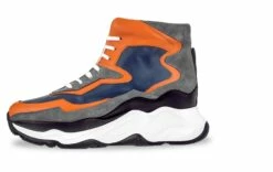 Giant Flamingo - Elevator Sneakers In Mix Of Leathers From 4 To 5 Inches -Deals Guidomaggi Store height increasing shoes 158