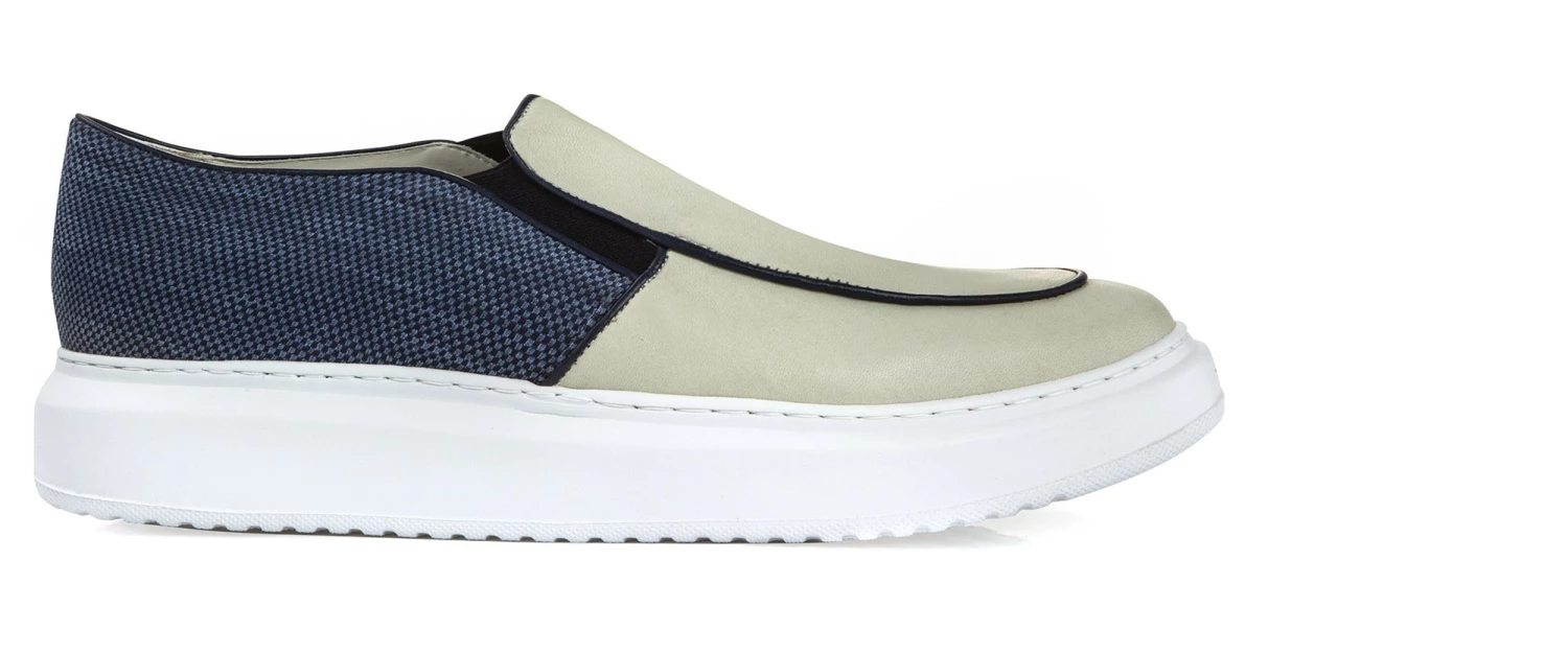 Aire - Elevator Slip-Ons In Leather/fabric Mix Up To 2.4 Inches 4 Aire - Elevator Slip-Ons In Leather/fabric Mix Up To 2.4 Inches - Image 2