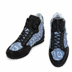 Savannah - Elevator Sneakers In Leather/fabric Mix From 2.4 To 4 Inches