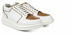 Chianti - Elevator Sneakers In Full Grain Leather From 2.4 To 3.1 Inches