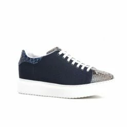 Guadalupa - Elevator Sneakers In Leather/fabric Mix From 2.4 To 3.1 Inches -Deals Guidomaggi Store lifting shoes 17