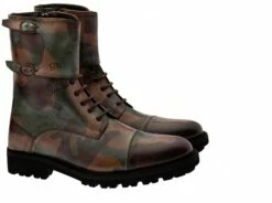 Camouflage - Elevator Boots In Full Grain Leather From 2.4 To 4 Inches