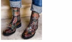 Camouflage - Elevator Boots In Full Grain Leather From 2.4 To 4 Inches -Deals Guidomaggi Store luxury elevator shoes boots 5 1