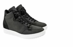 San Antonio - Elevator Sneakers In Leather/fabric Mix From 2.4 To 4 Inches