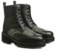 Calgary - Elevator Boots In Leather/fabric Mix From 4 To 6 Inches