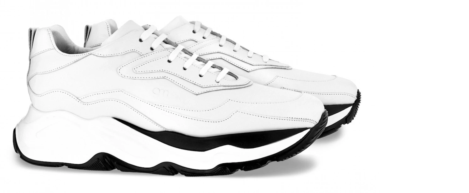 Giant White Bear - Elevator Sneakers In Full Grain Leather From 2.4 To 4.3 Inches 3 Giant White Bear - Elevator Sneakers In Full Grain Leather From 2.4 To 4.3 Inches