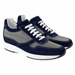 Venice Beach - Elevator Sneakers In Leather/fabric Mix From 2.4 To 4 Inches -Deals Guidomaggi Store shoe lifts for men venice beach