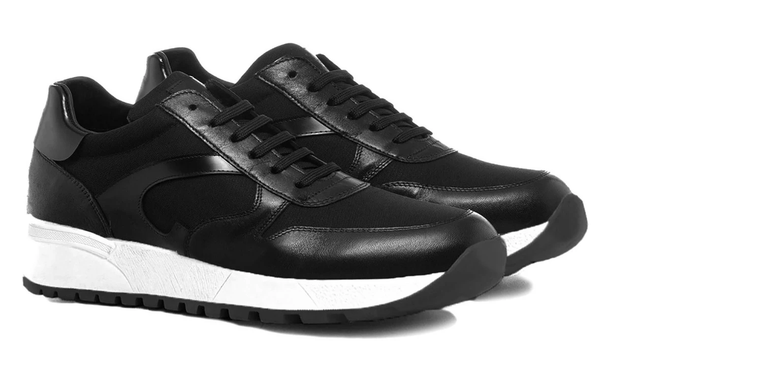 Arkansas - Elevator Sneakers In Leather/fabric Mix From 2.4 To 3.1 Inches 3 Arkansas - Elevator Sneakers In Leather/fabric Mix From 2.4 To 3.1 Inches