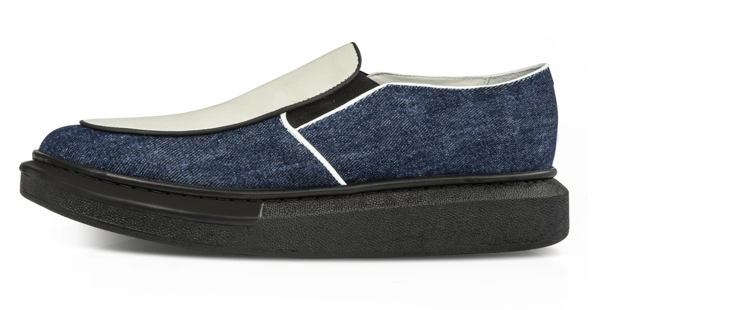 El Dorado - Elevator Slip-Ons In Leather/fabric Mix Up To 2.4 Inches 5 El Dorado - Elevator Slip-Ons In Leather/fabric Mix Up To 2.4 Inches - Image 3