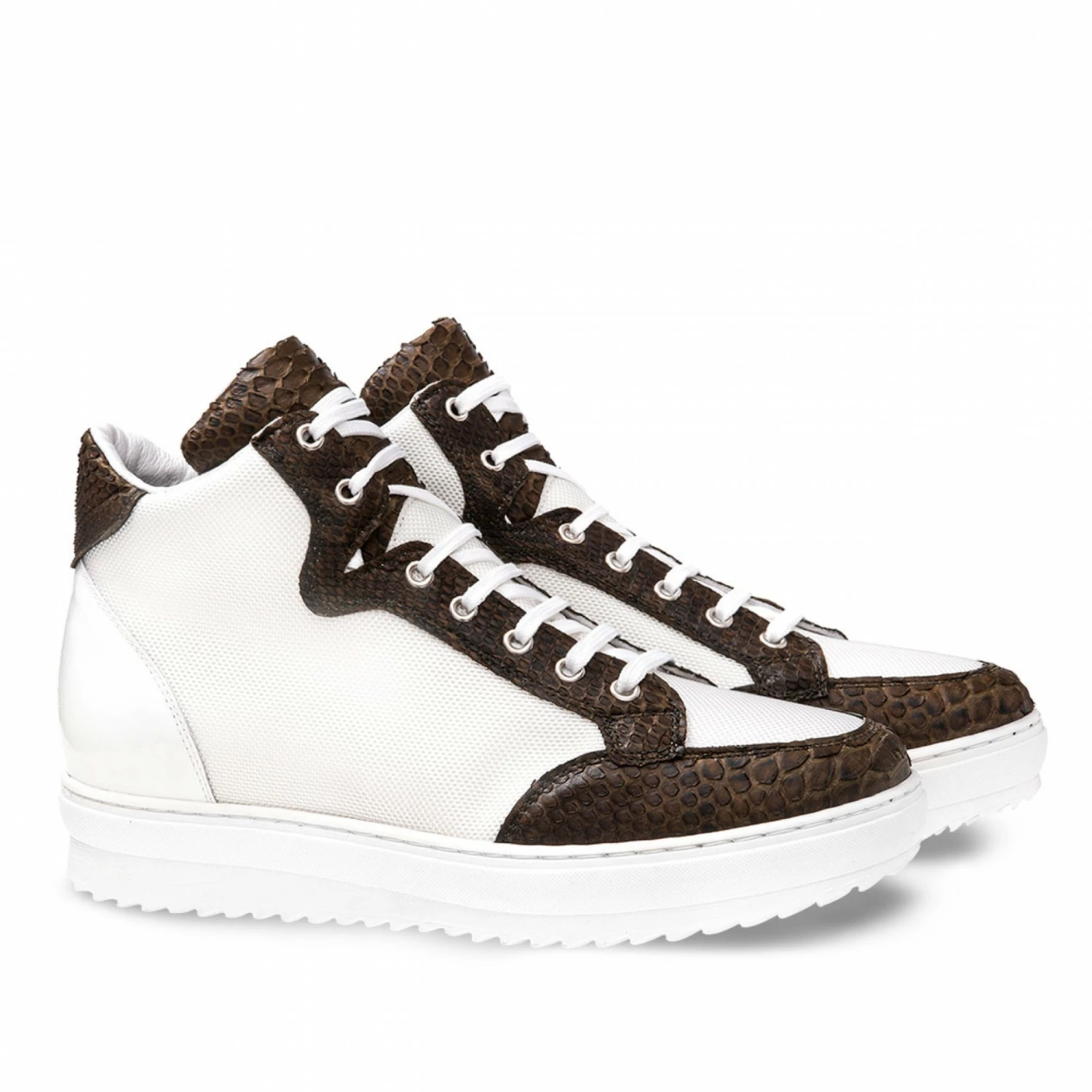 Sri Lanka - Elevator Sneakers In Leather/fabric Mix From 2.4 To 4 Inches 7 Sri Lanka - Elevator Sneakers In Leather/fabric Mix From 2.4 To 4 Inches - Image 5