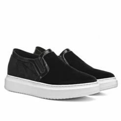 Santander - Elevator Slip-Ons In Leather/fabric Mix Up To 6 Cm 9 Santander - Elevator Slip-Ons In Leather/fabric Mix Up To 6 Cm -Deals Guidomaggi Store sneakers with insole santander