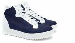 Mykonos - Elevator Sneakers In Leather/fabric Mix From 2.4 To 4 Inches