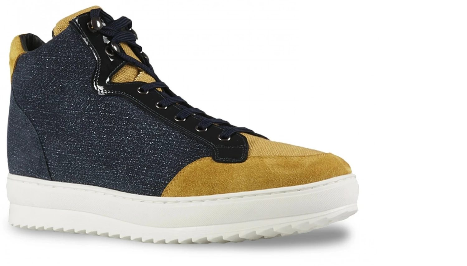 San Andrés - Elevator Sneakers In Leather/fabric Mix From 2.4 To 4 Inches 4 San Andrés - Elevator Sneakers In Leather/fabric Mix From 2.4 To 4 Inches - Image 2